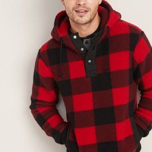 OLD NAVY MEN'S SHERPA HENLEY HOODIES SWEATER